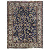 Hand-Knotted High-Quality Navy Area Rug