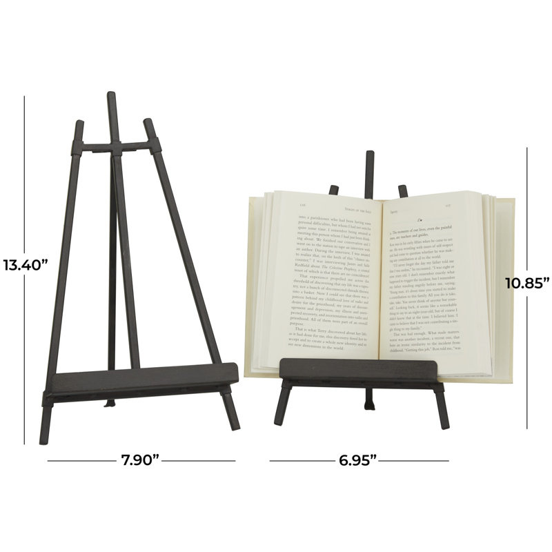 Gwennyth Metal Display Easel with Foldable Stand Set, Black