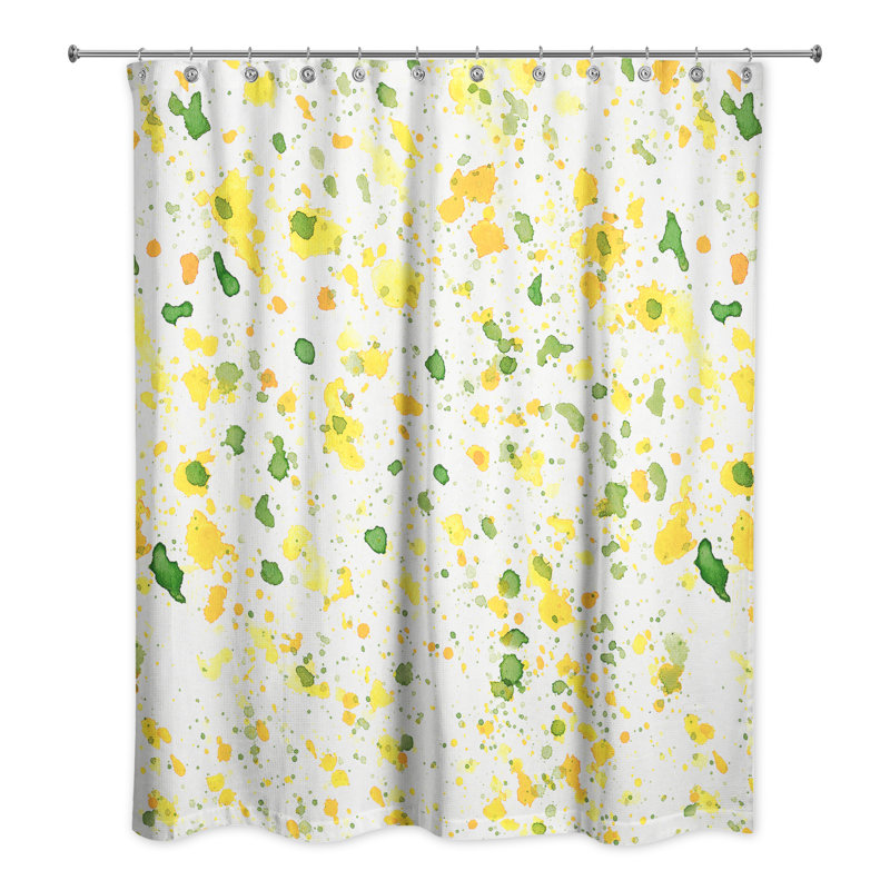 Rideau de douche à pois Romal, Jaune