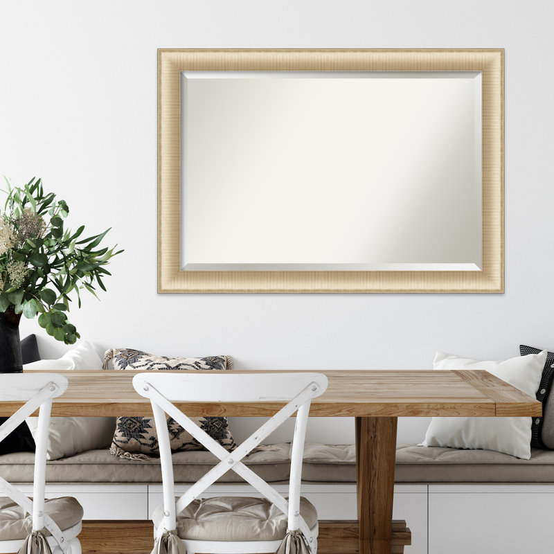 Miroir d'appoint mural Peltz, Or brossé, 28,75 po x 40,75 po
