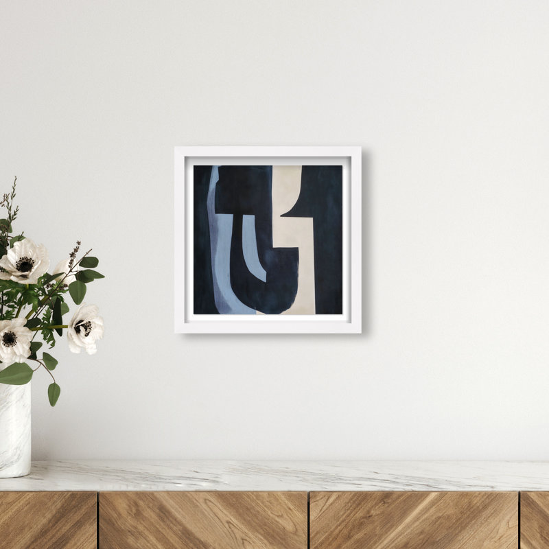 Midnight Contours II Shadowbox Abstract Print by Oliver Gal, Black Frame, 12 x 12, 13.5"H x 13.5"W, White Frame