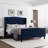 Axyl Bed Frame, Velvet Upholstered Platform Bed with Wingback Headboard, Wooden Slat Support, No Box Spring Needed-355662350