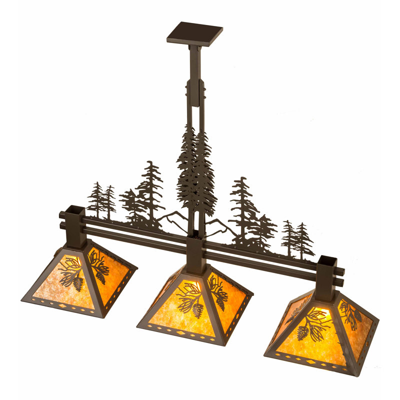 Luminaire suspendu linéaire à 3 lumières pour îlot de cuisine