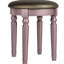 Meuble-lavabo de chambre à coucher en or rose classique, miroir pliable, tiroirs et tabouret rond rembourré, fabrication en bois d'hévéa massif avec finition dorée, cinq