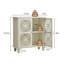 Buffet, armoire de salle de bain autoportante avec portes en verre trempé, console de cuisine rétro moderne, armoire de rangement décorative à 2 portes