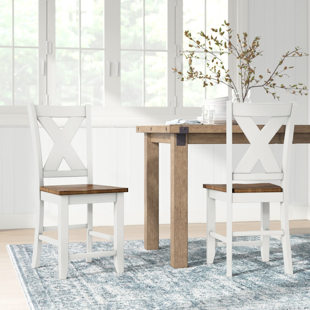 Octavia Solid Wood Counter Stool (Set of 2) Sand & Stable™ 