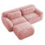Canapé modulaire rose en forme de L, tissu moelleux, mousse 32d haute résilience, sans assemblage requis, base antidérapante, confort ergonomique, coussins décoratifs pour l'élégance de la chambre à coucher avec méridienne, dessous, forme, décor