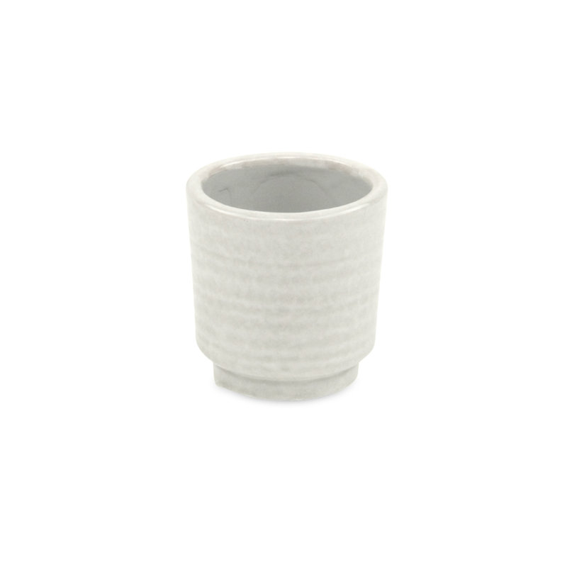 Mosley Handmade Ceramic Pot Planter, White, 3.25" H x 3" W x 3" D