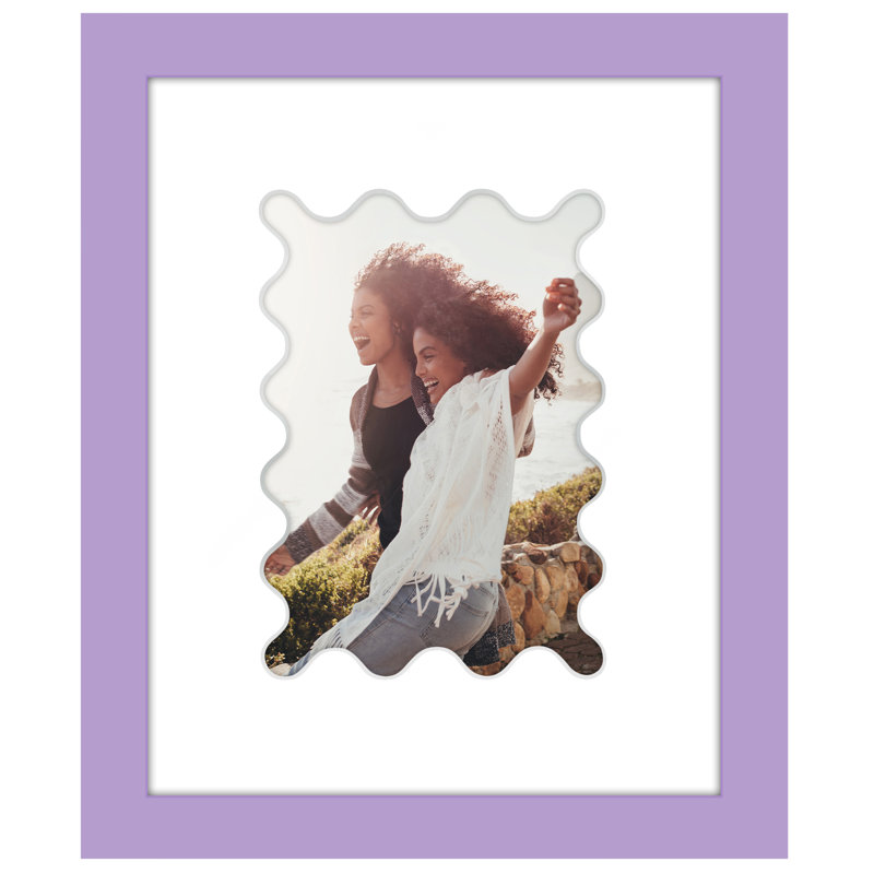 Cadre photo avec passe-partout ondulé - idéal pour n'importe quelle pièce, salon, dortoir, Purple, 8" W x 10" H