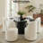 6 - Person Dining Table Sets With Round Table & 6 Upholstered Fabric Chairs-608628854-608628852