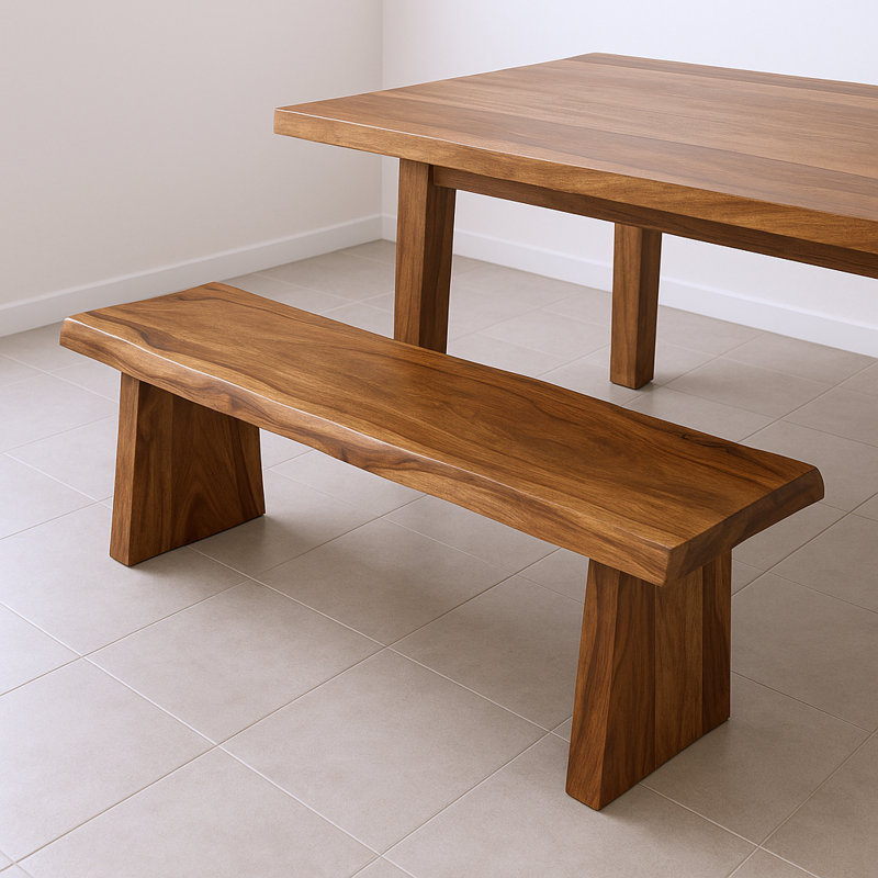 Banc de salle à manger 68 po en bois massif brun