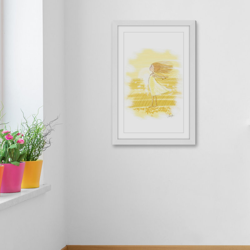 Art encadré « Wind girl », H 45 po x l 30 po x P 1,5 po