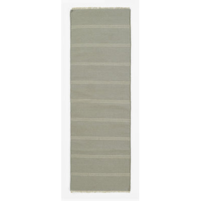 Hand Tufted Striped Area Rug in Blue