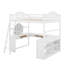 Lit mezzanine double en bois avec bureau