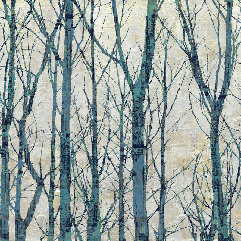 Blue Branches - Wrapped Canvas Painting, 12" H x 12" W