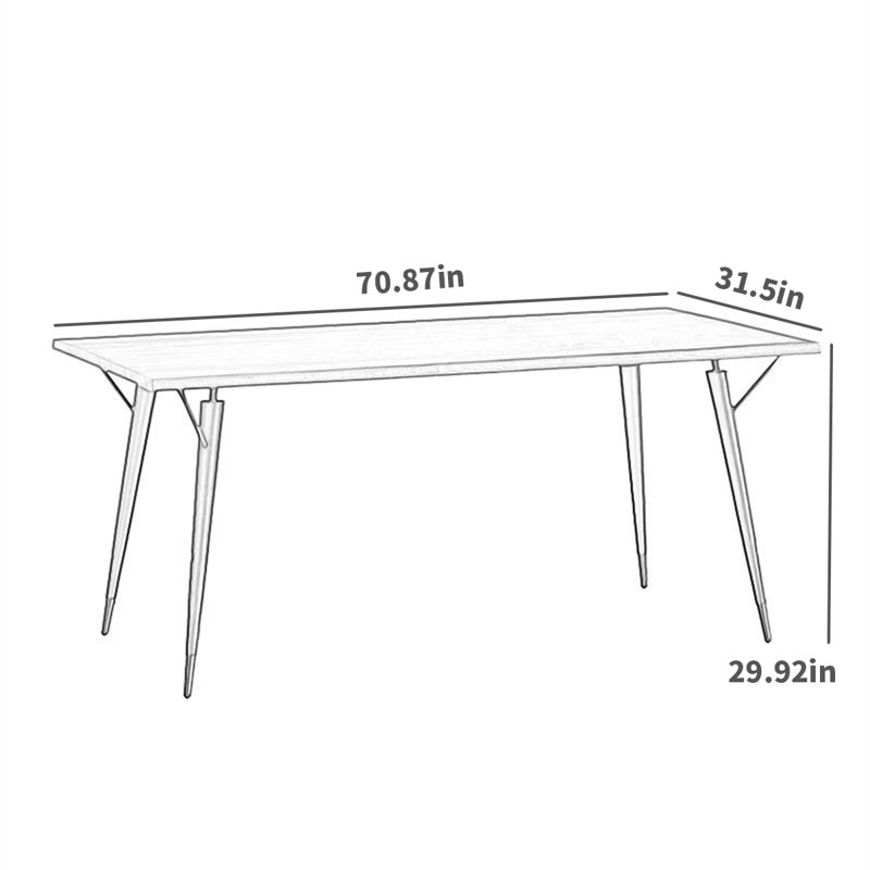 Table de salle à manger Nachelle, H 29,92 po x L 70,87 po x l 31,5 po