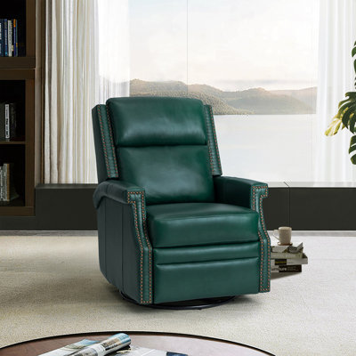 Manning 29.6" Wide Genuine Leather Manual Recliner