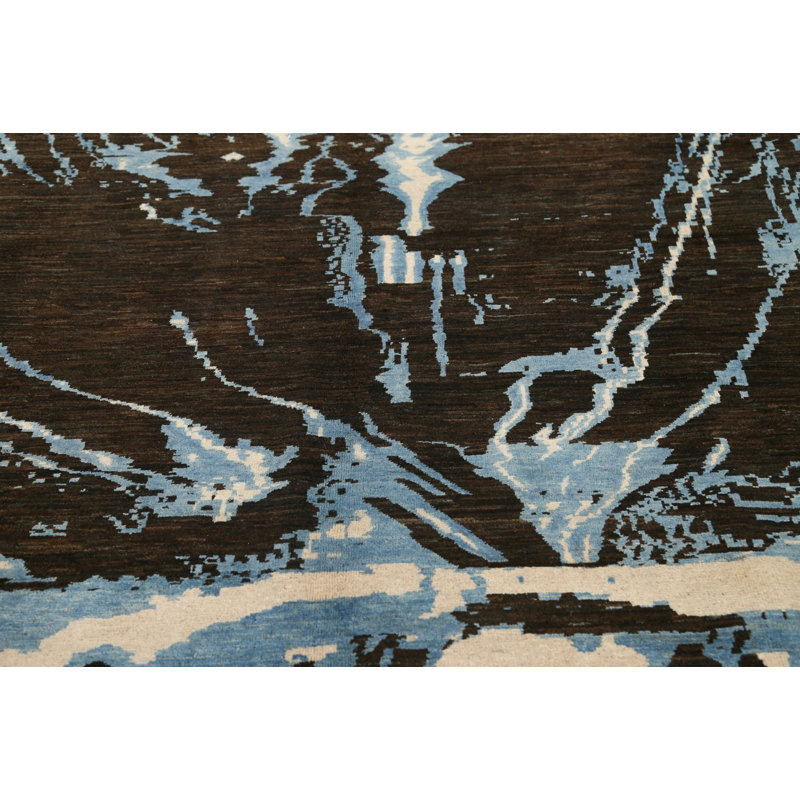 Tapis noir / bleu 7 x 10
