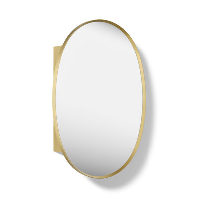 Verdera 24 in x 34 in Oval Framed Medicine Cabinet, Surface Mount or Recessed