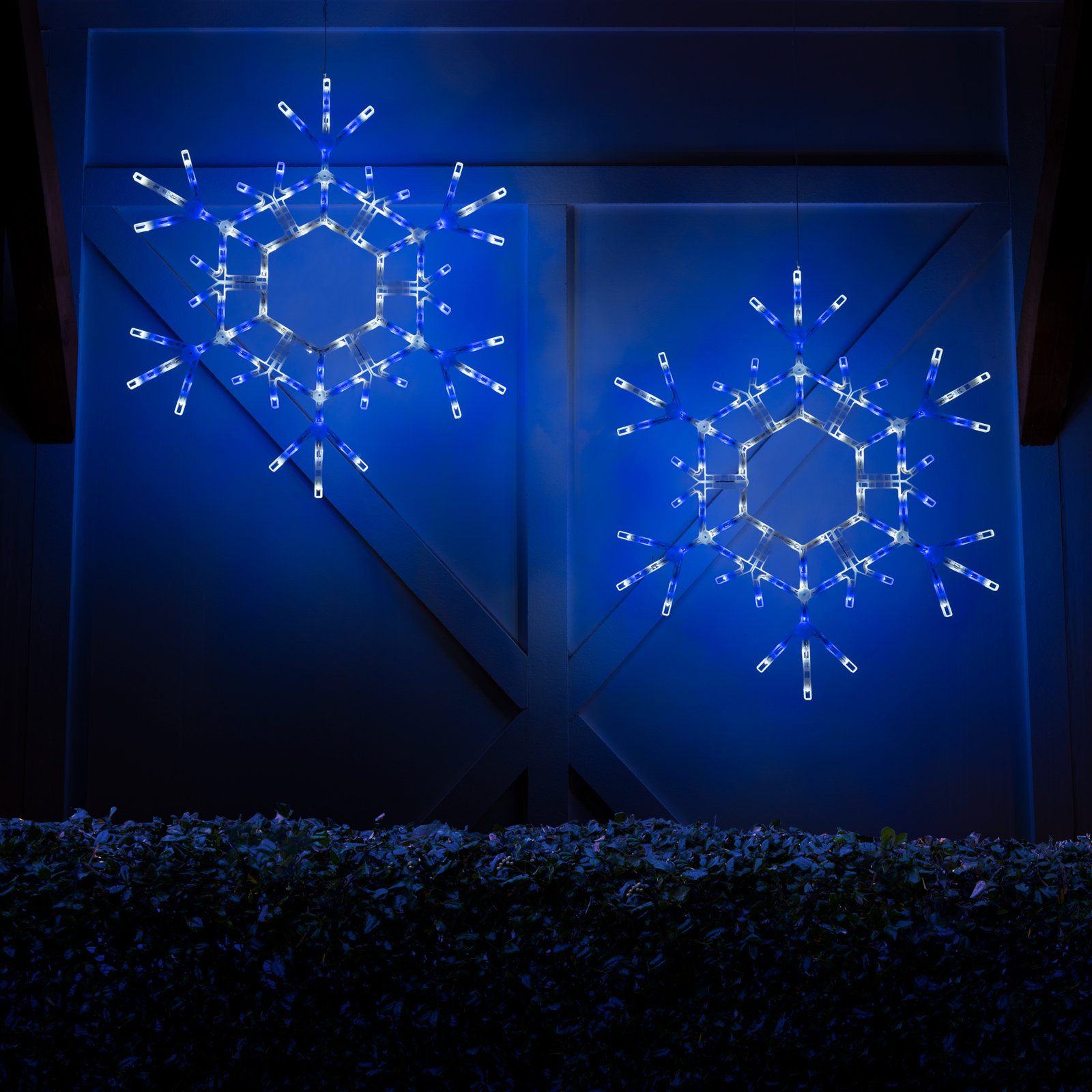 LED Folding Snowflake Lighted Display, 36" H, Blue/White