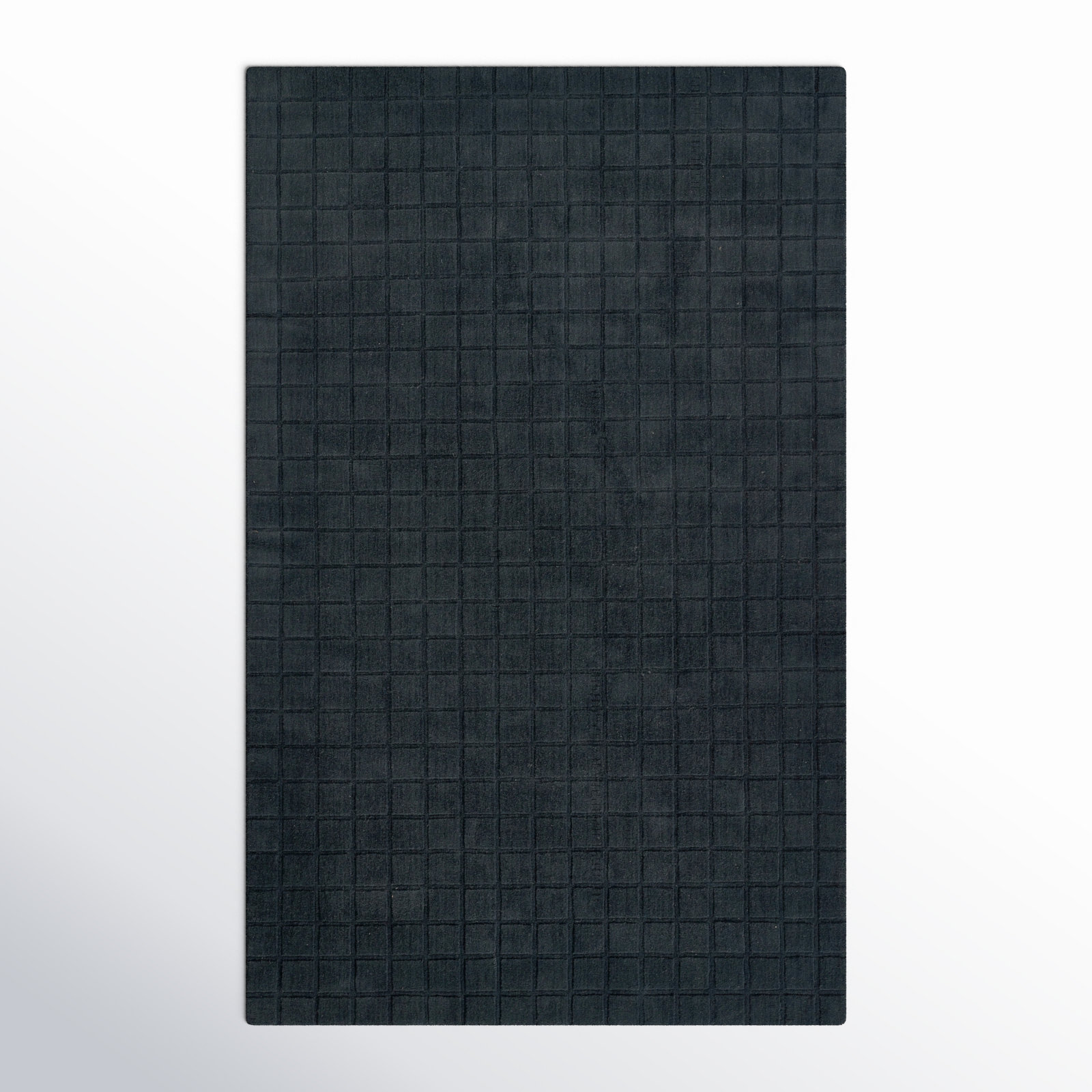 Meile Navy Hand-Loomed Geometric Wool Rug, Rectangle 7'10" x 10'