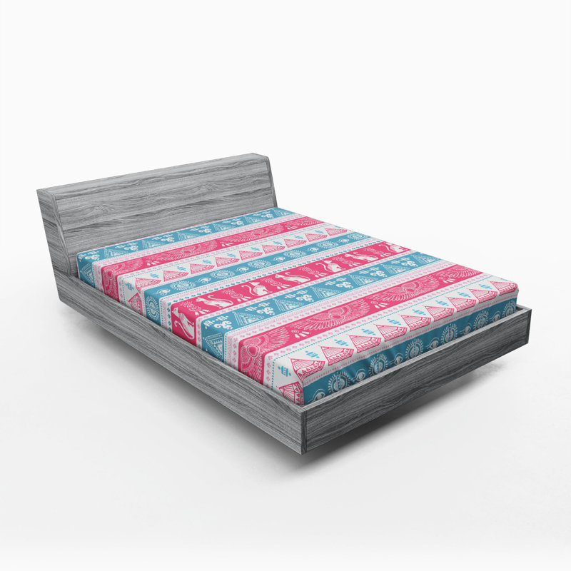 Tribal Microfiber Striped Fitted Sheet, Full/Double Fitted Sheet