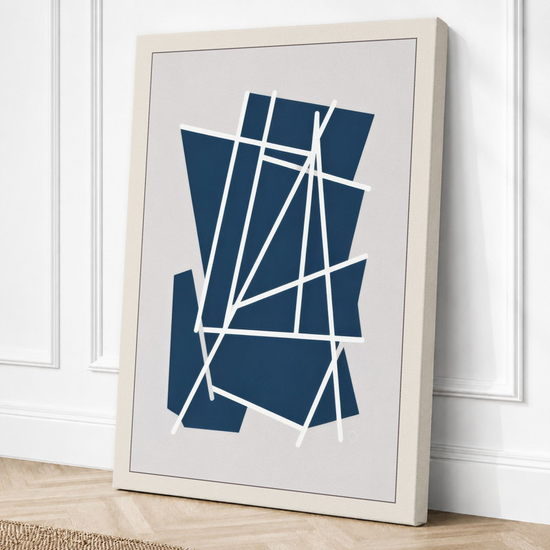 Fractured Geometry Geometric - Wrapped Canvas, 36x24 - 91.4 x 61.0 cm, Cream Border