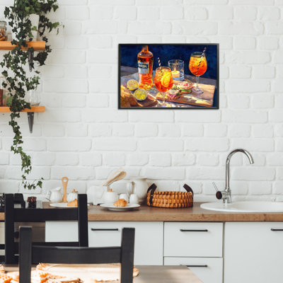 Sprits Table Still Life Framed Giclee, design by Ziwei Li