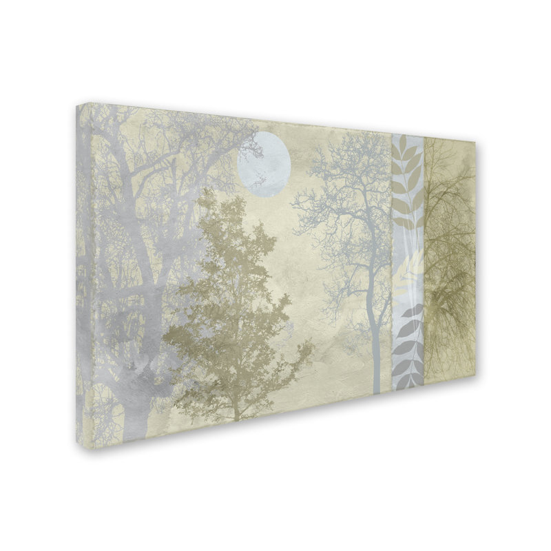 Gray and Tan Tree Language Canvas Art, 15" x 20"