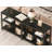 70.9" Extra Long Console Table With Storage Shelves, 3-Tier Industrial Sofa Table Behind Couch-196837928