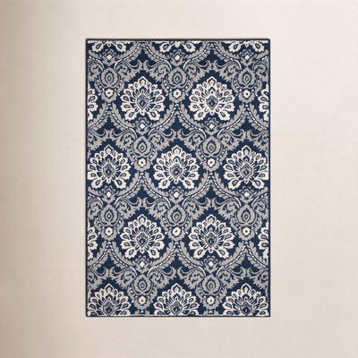 Tansy Navy Ivory Hand-Tufted Wool Rug