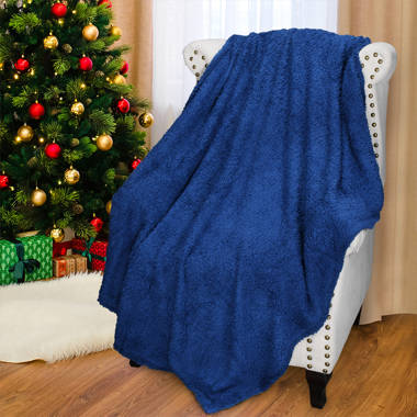 Catalonia Super Soft Sherpa Throw Blanket 50 x 60, Fuzzy Solid Blanket  for All Season Bed Throw TV Blanket