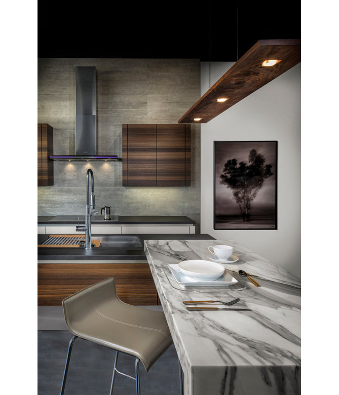 Vix 82" Dimmable LED Pendant, Walnut, 3500K