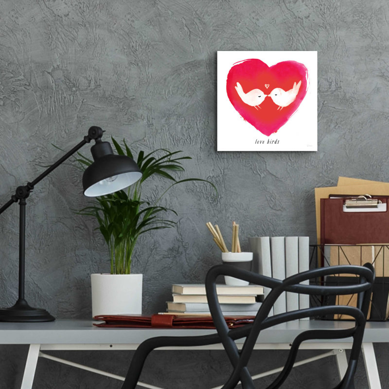 «Love Birds» par Sue Schlabach, art mural en verre acrylique, H 12 po x l 12 po x P 0,13 po