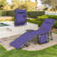 Portable Adjustable Patio Chaise Lounge, Steel Frame, Modern Outdoor Comfort