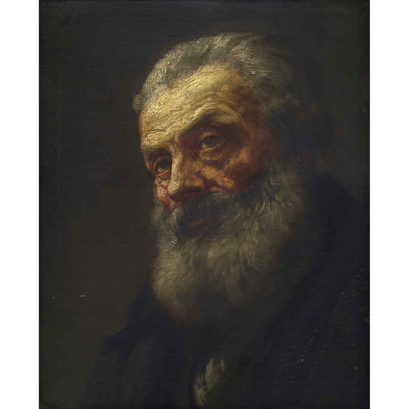 Portrait d'un vieil homme, H 24 po x l 20 po