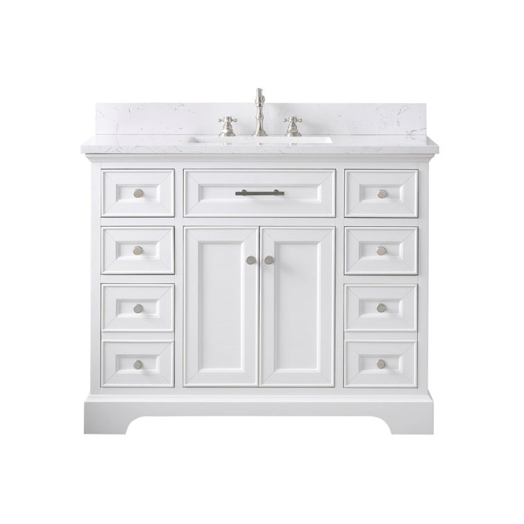Currahee 42'' Single Bathroom Vanity with Engineered Stone Top