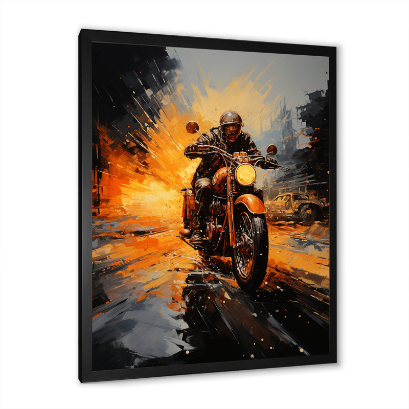 Yellow Dirt Bike Adventure, H 20 po x l 12 po x P 1 po, Cadre simple noir