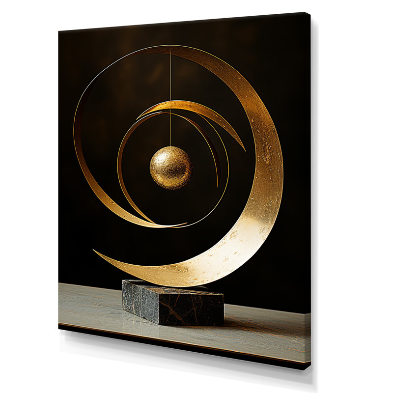 Bronze Balance - art mural encadré abstrait fractal, H 44 po x l 34 po, Toile tendue