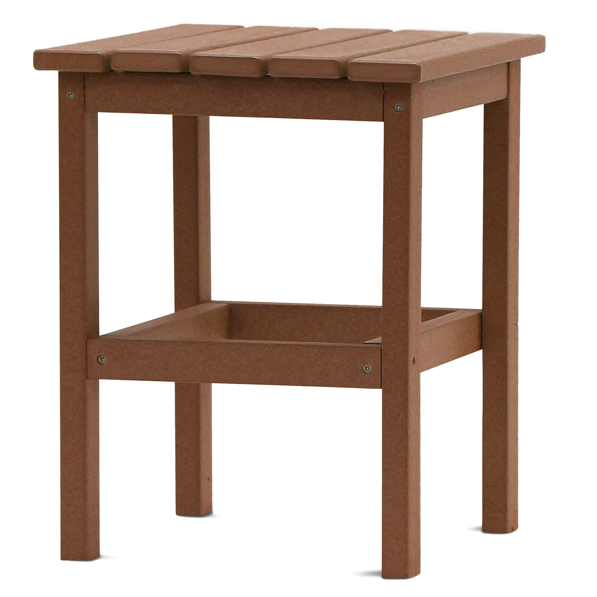 Leighton 15'' Plastic / Acrylic Outdoor Side Table, Teak