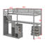 Lit mezzanine simple avec tiroirs, bureau et bande lumineuse-783511269
