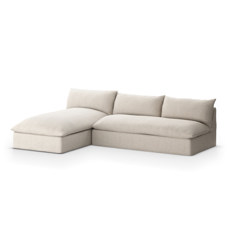 Canapé modulaire d'extérieur avec coussins Ammon, Faye sable