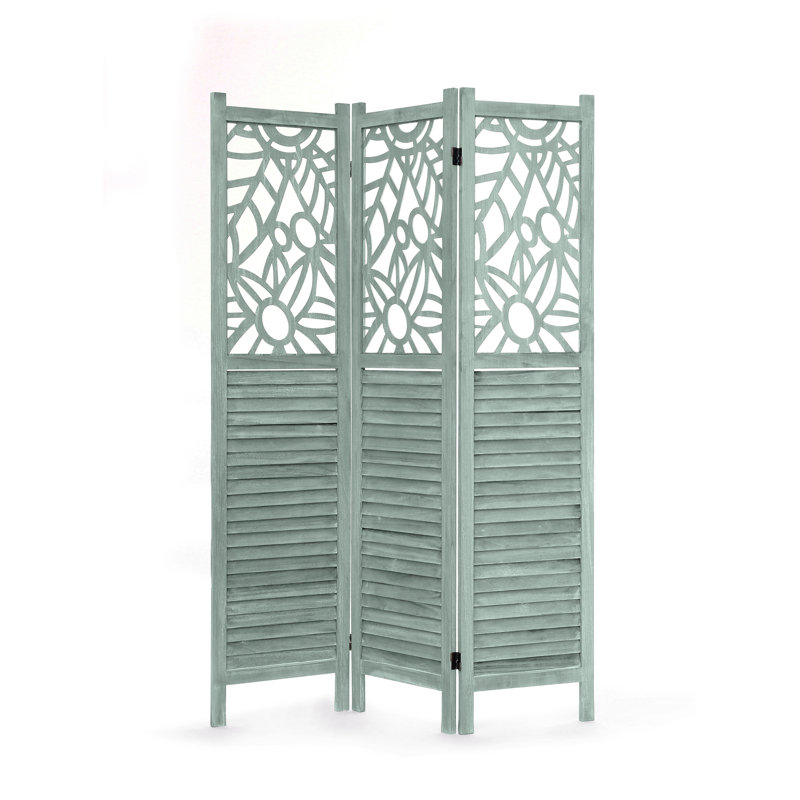 Motley 120cm W x 170cm H 3 - Panel Folding Room Divider, Grey
