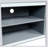 Mirrored TV Stand Mirror Doors with Open Storage