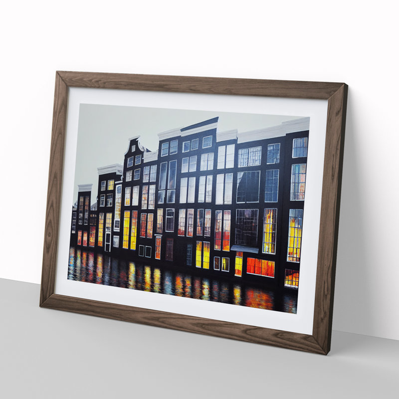Amsterdam Architecture - Framed Print, 34cm H x 46cm W x 2cm D, Walnut Framed