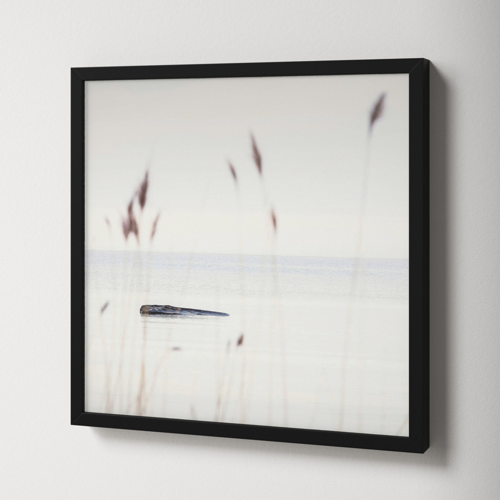 Georgian Bay Shore by Peter Dušek, 16" H x 16" W x 1.25" D, Black