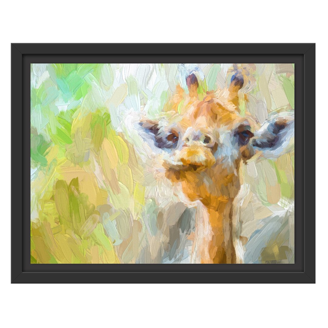 Gerahmtes Wandbild Giraffe in der Natur Kunst