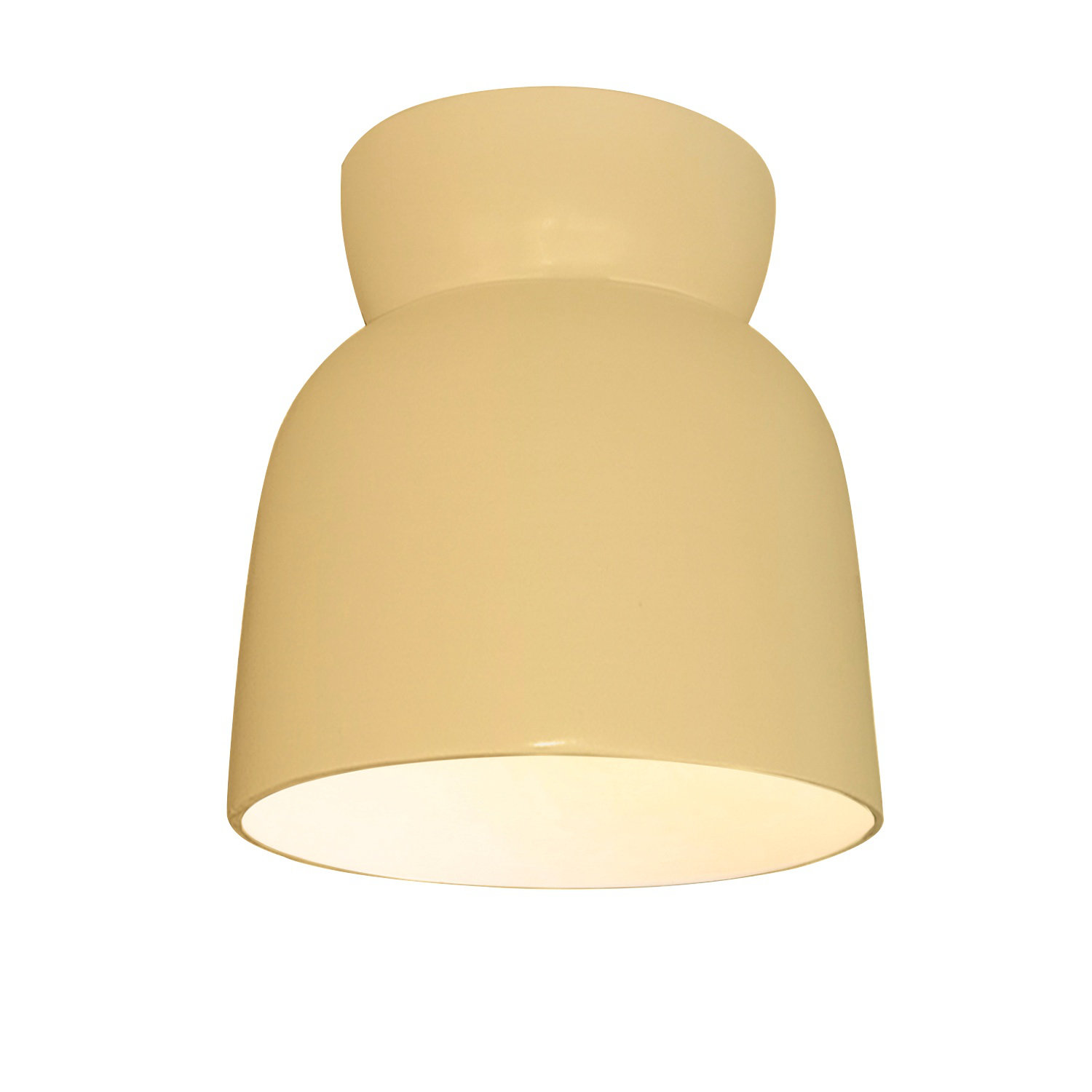 Logan Single Light Ceramic 8'' H X 7.5'' W  Flush Mount, Matte Green, LED (Integrated)