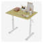 Bureau debout à hauteur ajustable - Bureau à hauteur réglable à manivelle, bureau d'ordinateur ergonomique compact avec plateau en bois naturel, cadre blanc (60 cm x 80 cm) - Convient aux adultes et aux enfants-1801998953-1801998950