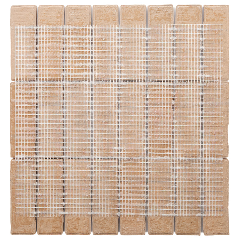 Brixon 12x12 Stacked Matte Porcelain Mosaic Tile, Canyon Red